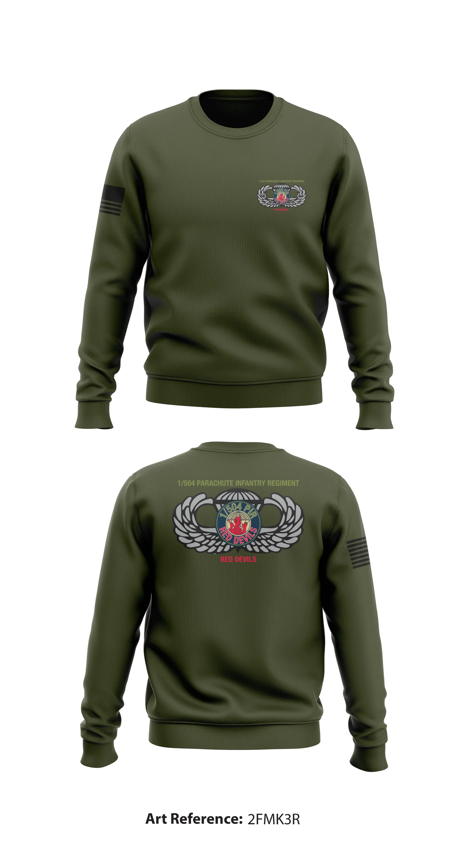 1/504th Pir Store 1 Core Men's Crewneck Performance Sweatshirt - 2FmK3R