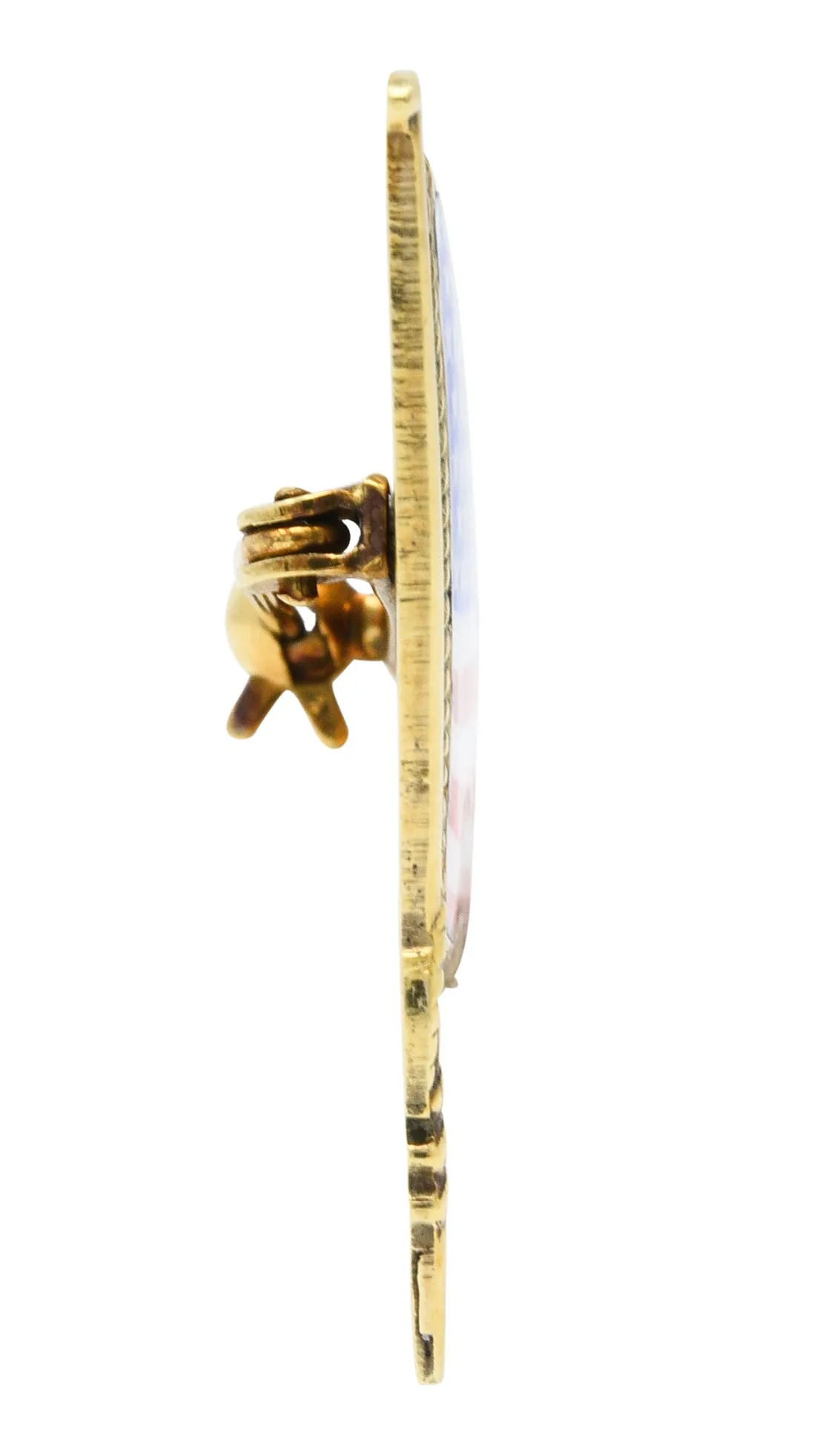 1950's Enamel 14 Karat Gold Unisex American Flag Brooch