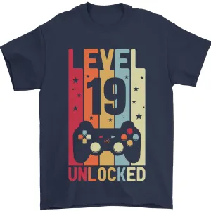 19th Birthday 19 Year Old Level Up Gaming Mens T-Shirt 100% Cotton