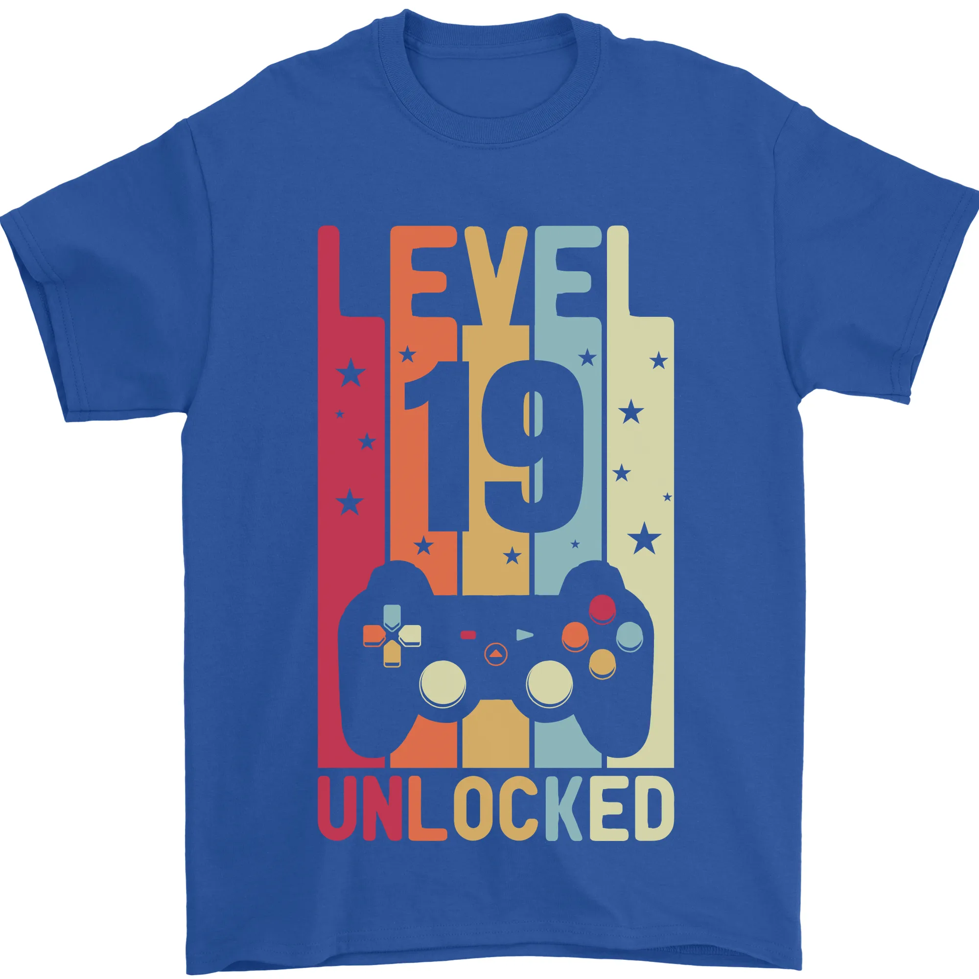 19th Birthday 19 Year Old Level Up Gaming Mens T-Shirt 100% Cotton