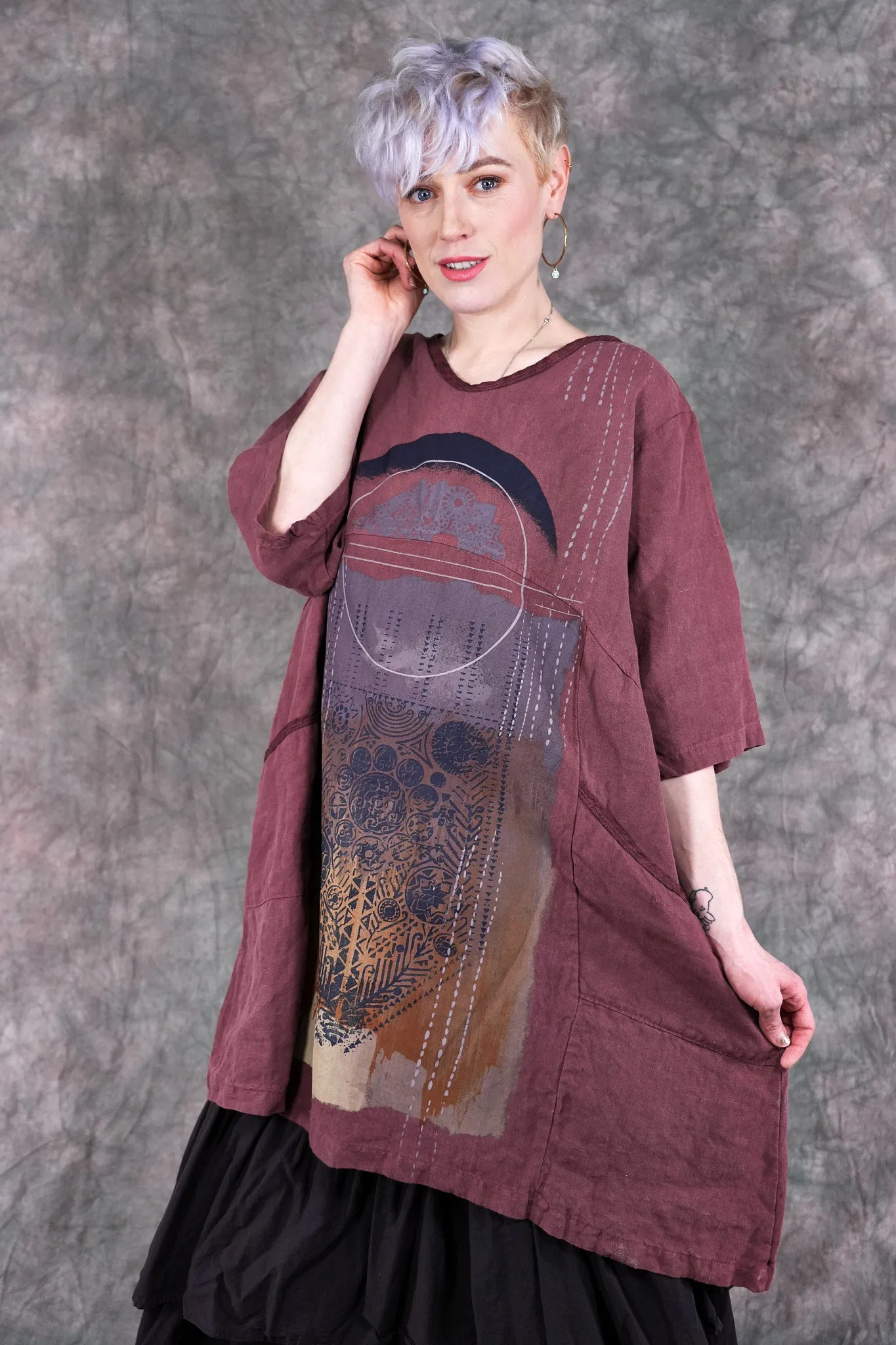2332 Oversized Heavy Linen Zen Rose Canyon-Desert Talisman
