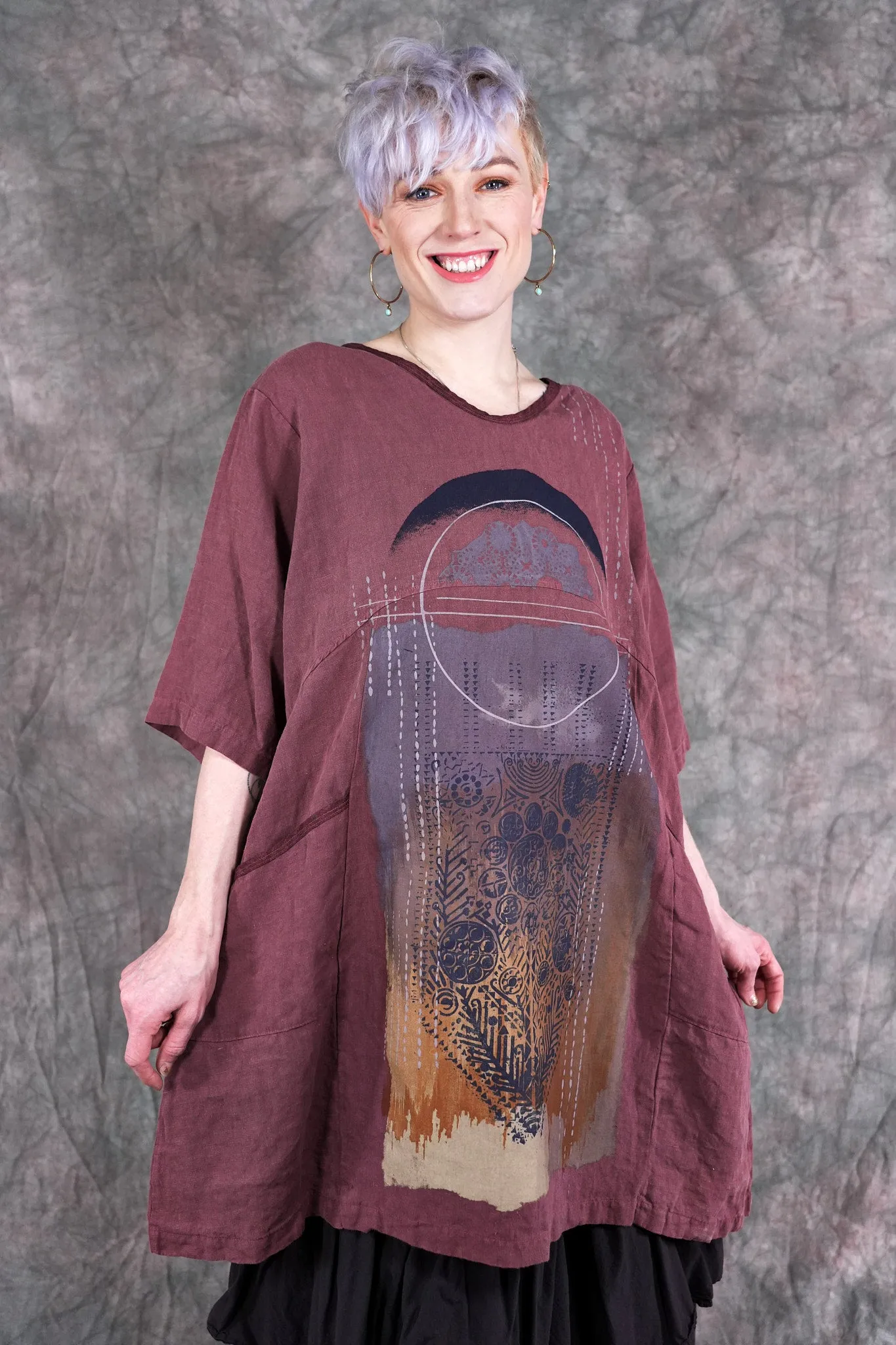 2332 Oversized Heavy Linen Zen Rose Canyon-Desert Talisman