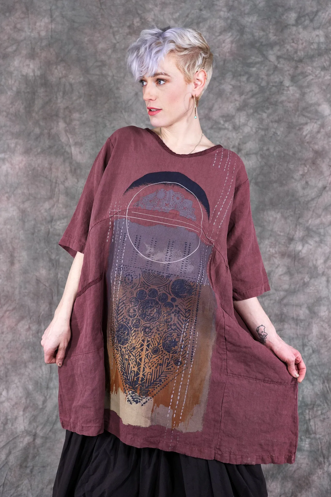 2332 Oversized Heavy Linen Zen Rose Canyon-Desert Talisman