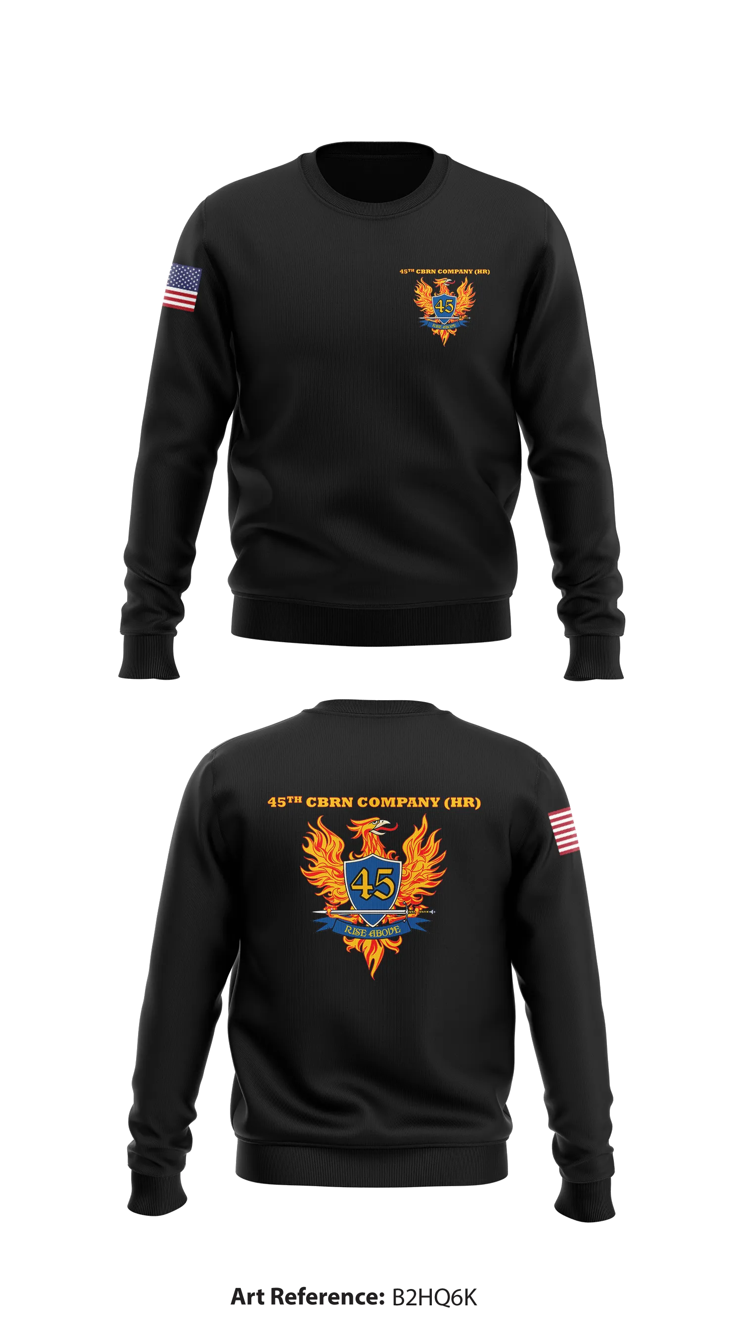 45TH CBRN CO (HR) Store 1 Core Men's Crewneck Performance Sweatshirt - B2hq6k