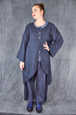 5288-Heavy Linen Jacket Blue Coal-U