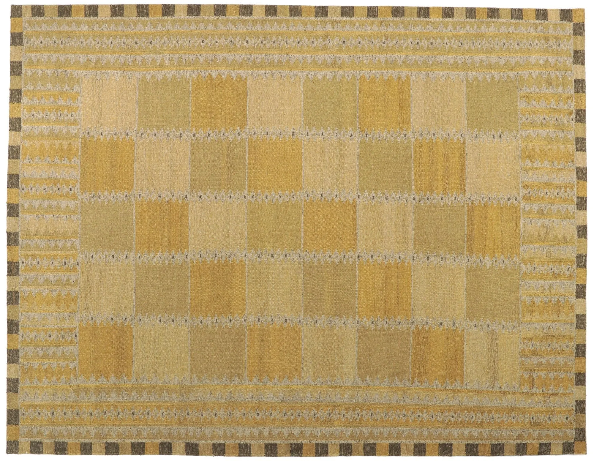 9' x 12' Yellow Swedish Inspired Kilim Rug