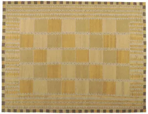 9' x 12' Yellow Swedish Inspired Kilim Rug