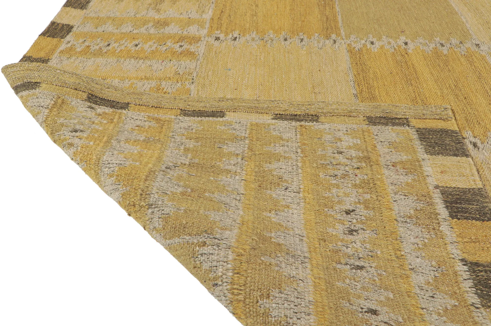 9' x 12' Yellow Swedish Inspired Kilim Rug