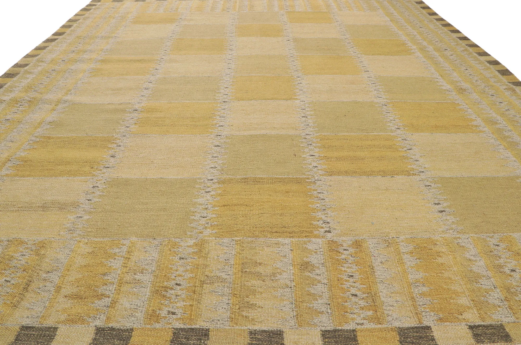 9' x 12' Yellow Swedish Inspired Kilim Rug