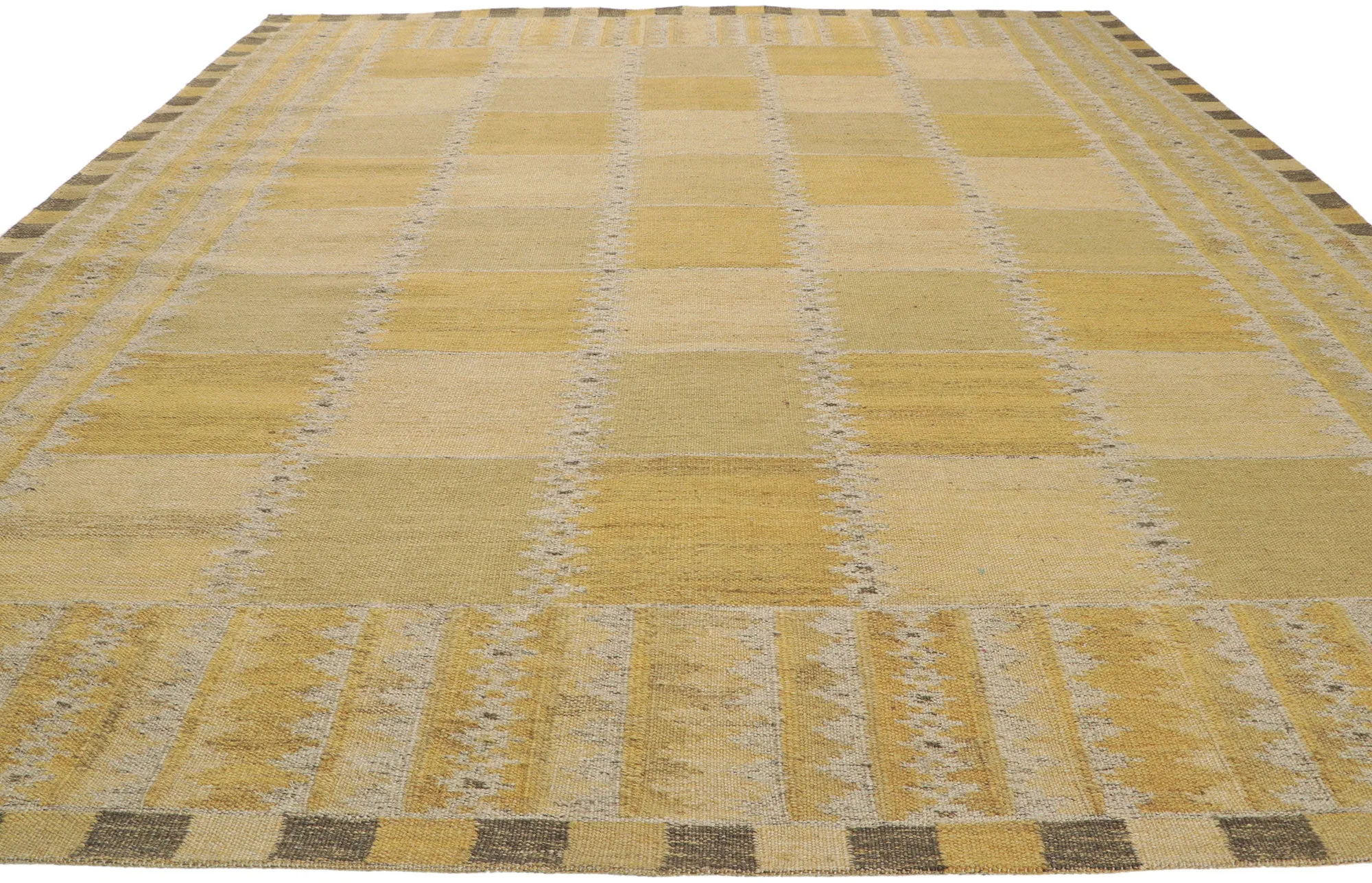 9' x 12' Yellow Swedish Inspired Kilim Rug