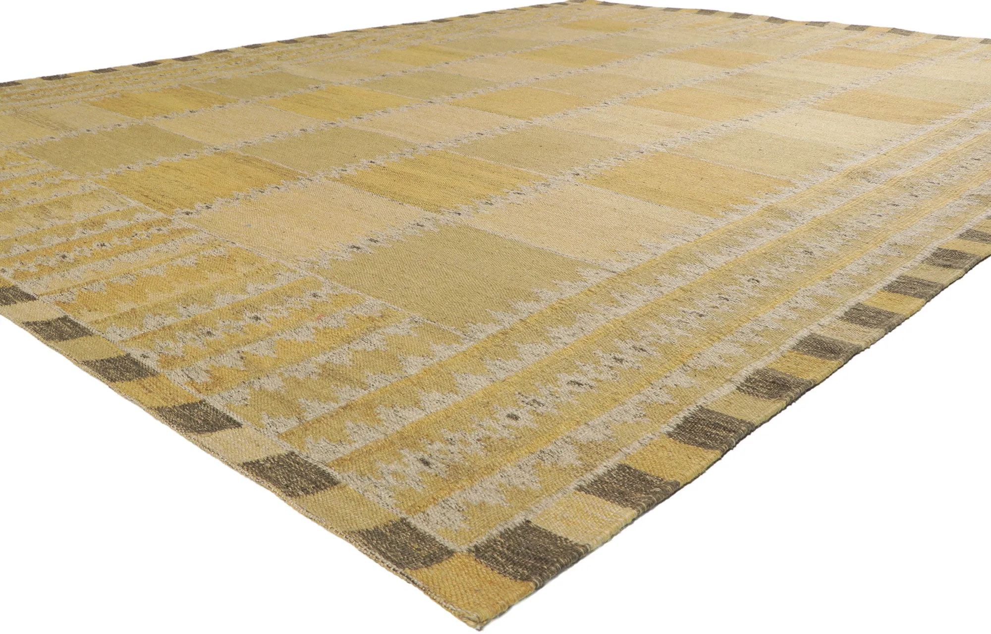 9' x 12' Yellow Swedish Inspired Kilim Rug