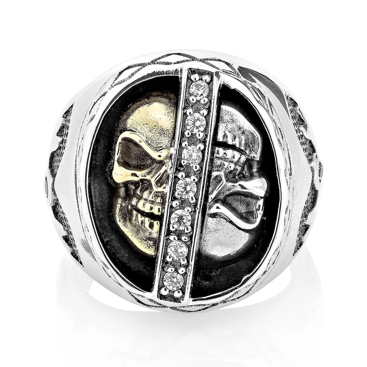 925 Sterling Silver Skull Crossbone Ring