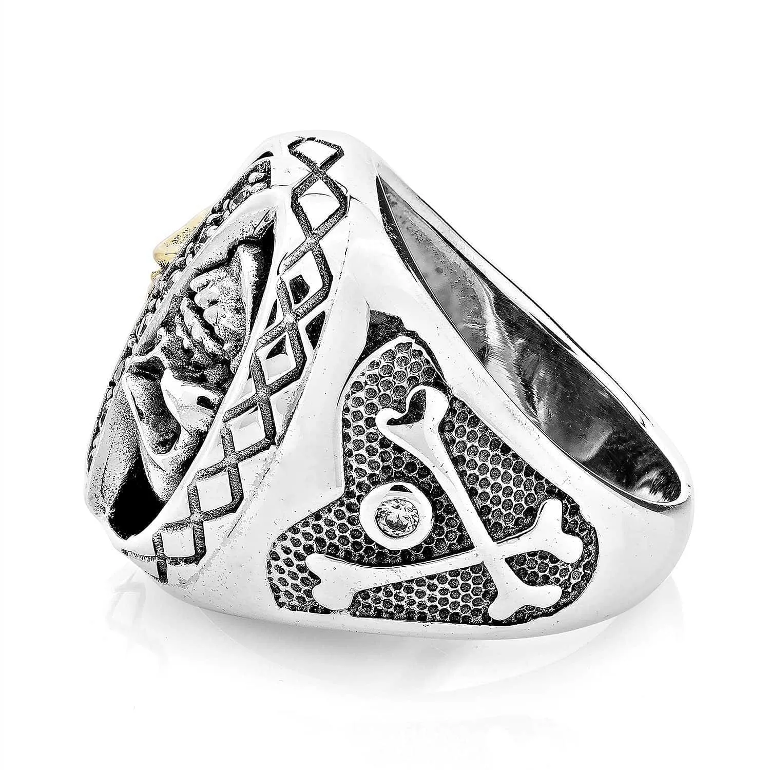925 Sterling Silver Skull Crossbone Ring