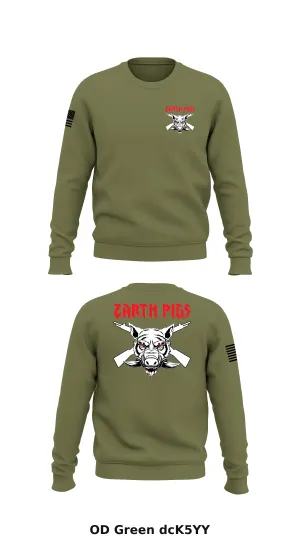 A Co. 2nd Plt Earth Pigs Store 1 Core Men's Crewneck Performance Sweatshirt - dcK5YY