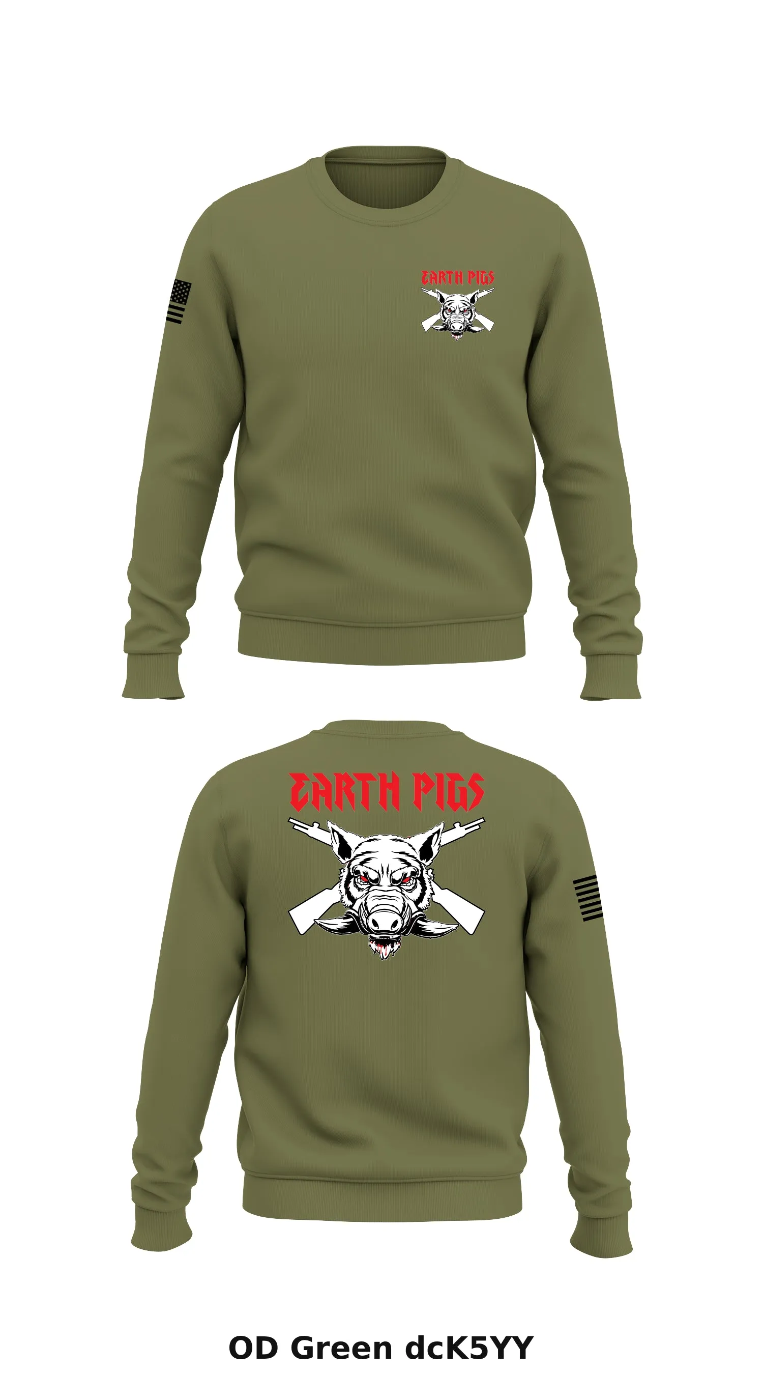 A Co. 2nd Plt Earth Pigs Store 1 Core Men's Crewneck Performance Sweatshirt - dcK5YY