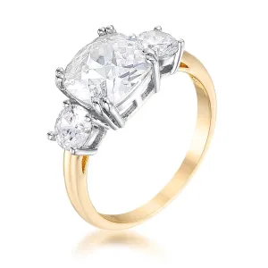 Add 9mm Cushion CZ Three Stone Engagement Ring | 4ct | 5.5ct