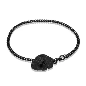 Anchor plate bracelet - Black steel