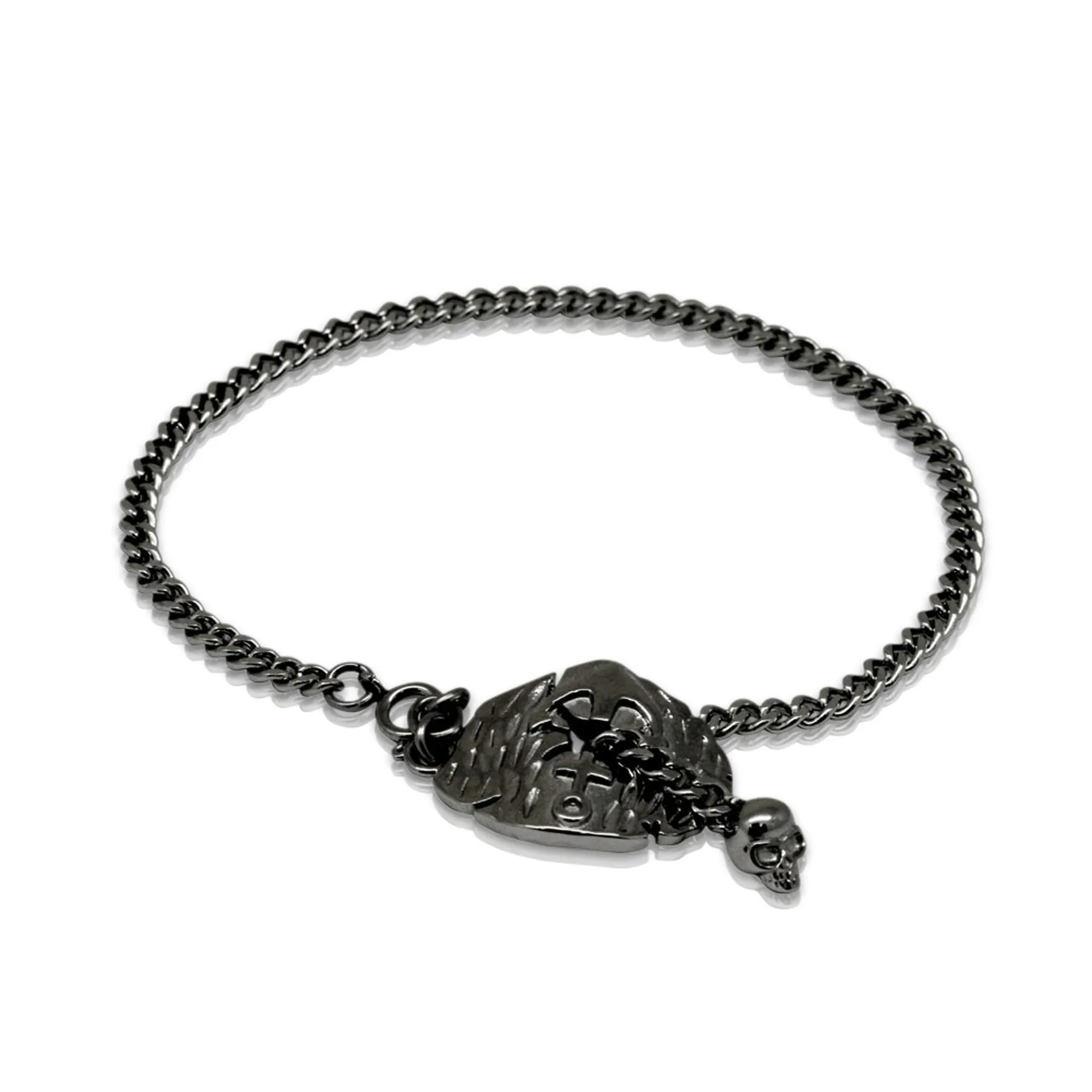 Anchor plate bracelet - Black steel