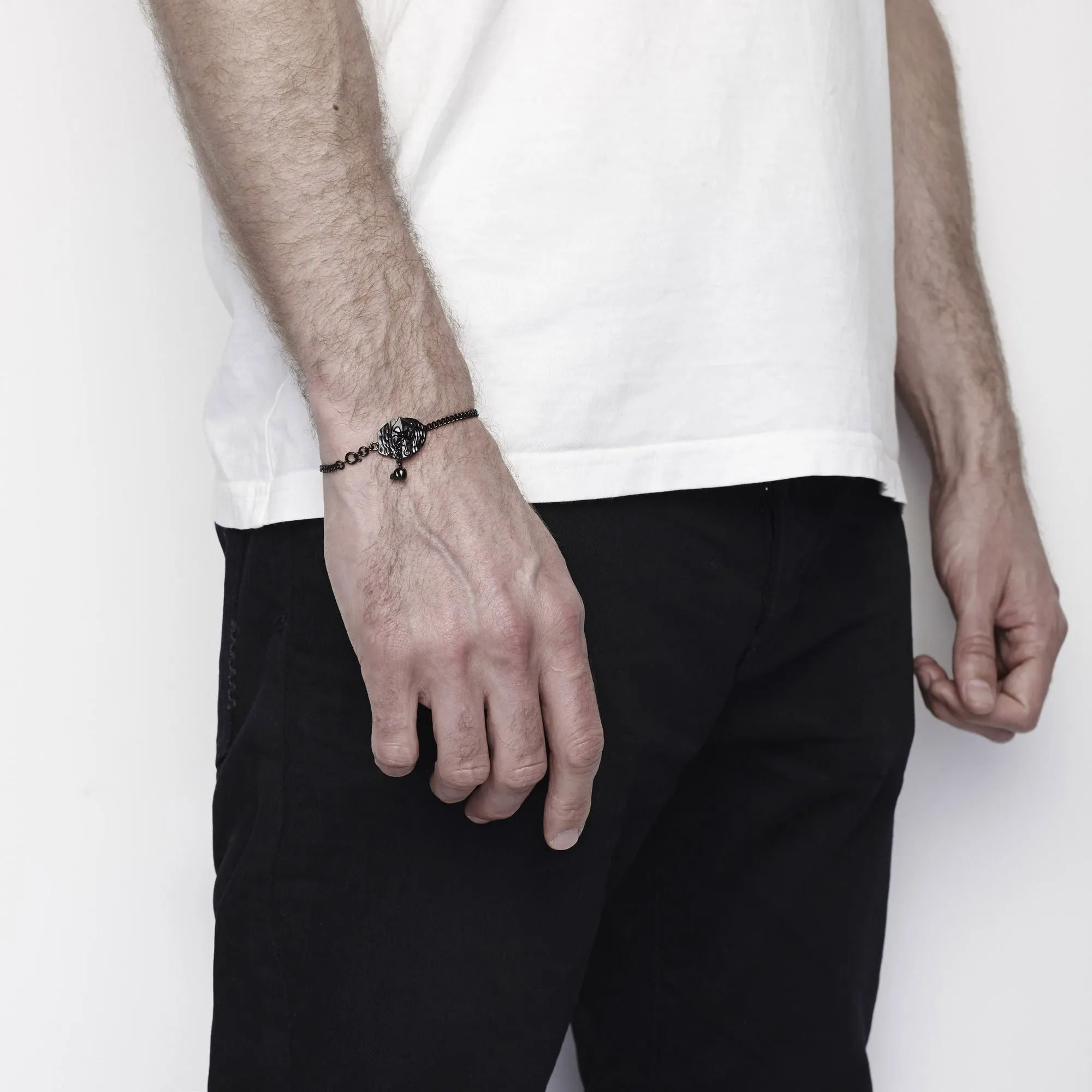 Anchor plate bracelet - Black steel