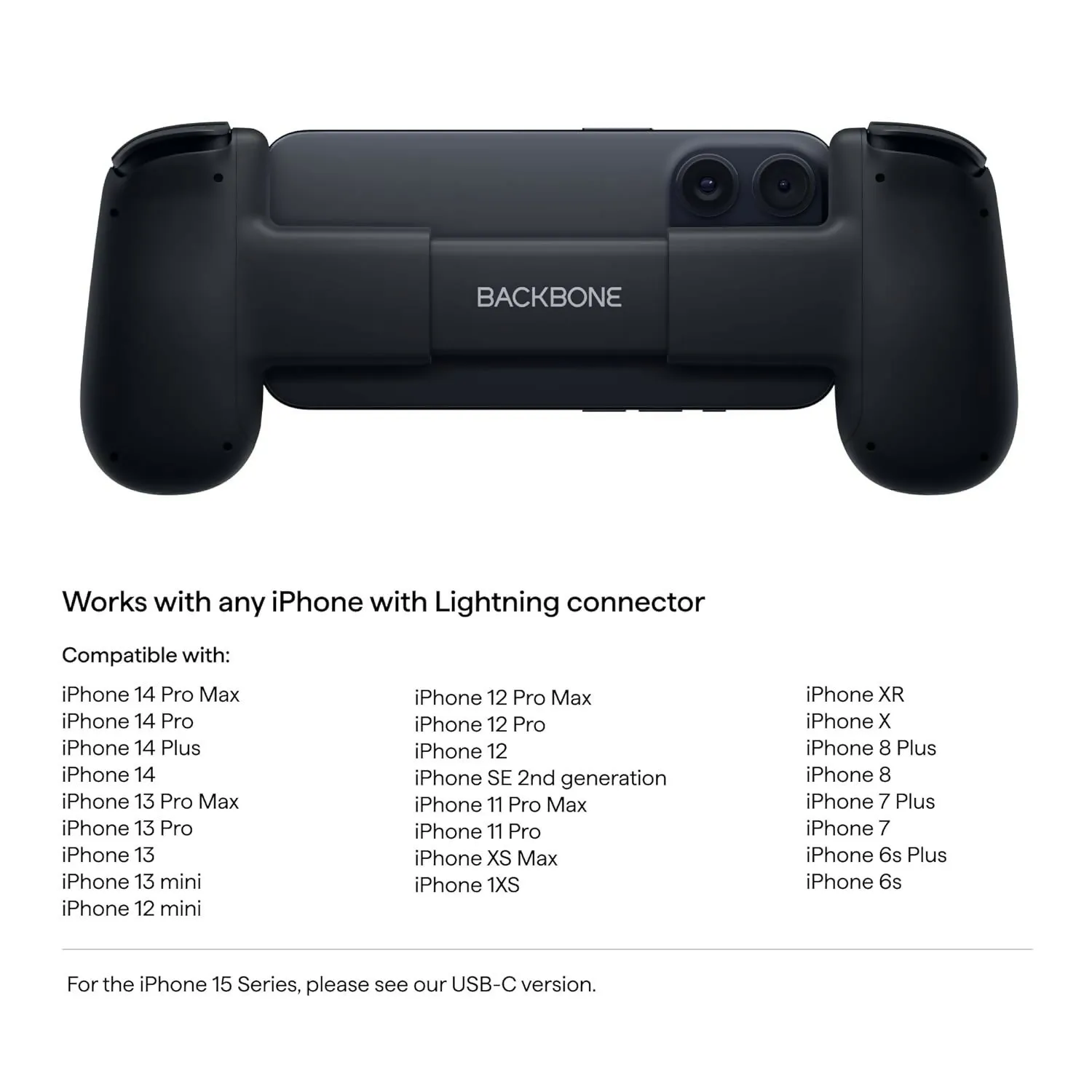 BACKBONE One Mobile Gaming Controller for iPhone - Xbox Edition - Lightning - Black - 2nd Gen (BB-02-P-BR)