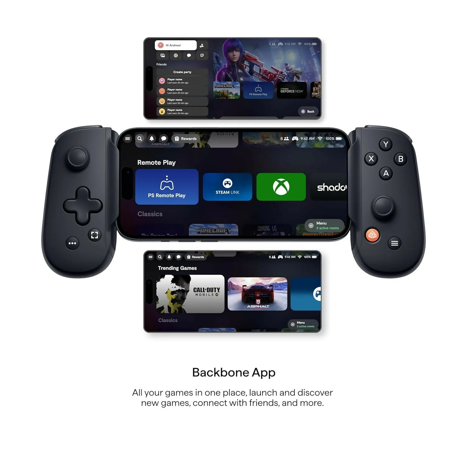 BACKBONE One Mobile Gaming Controller for iPhone - Xbox Edition - Lightning - Black - 2nd Gen (BB-02-P-BR)
