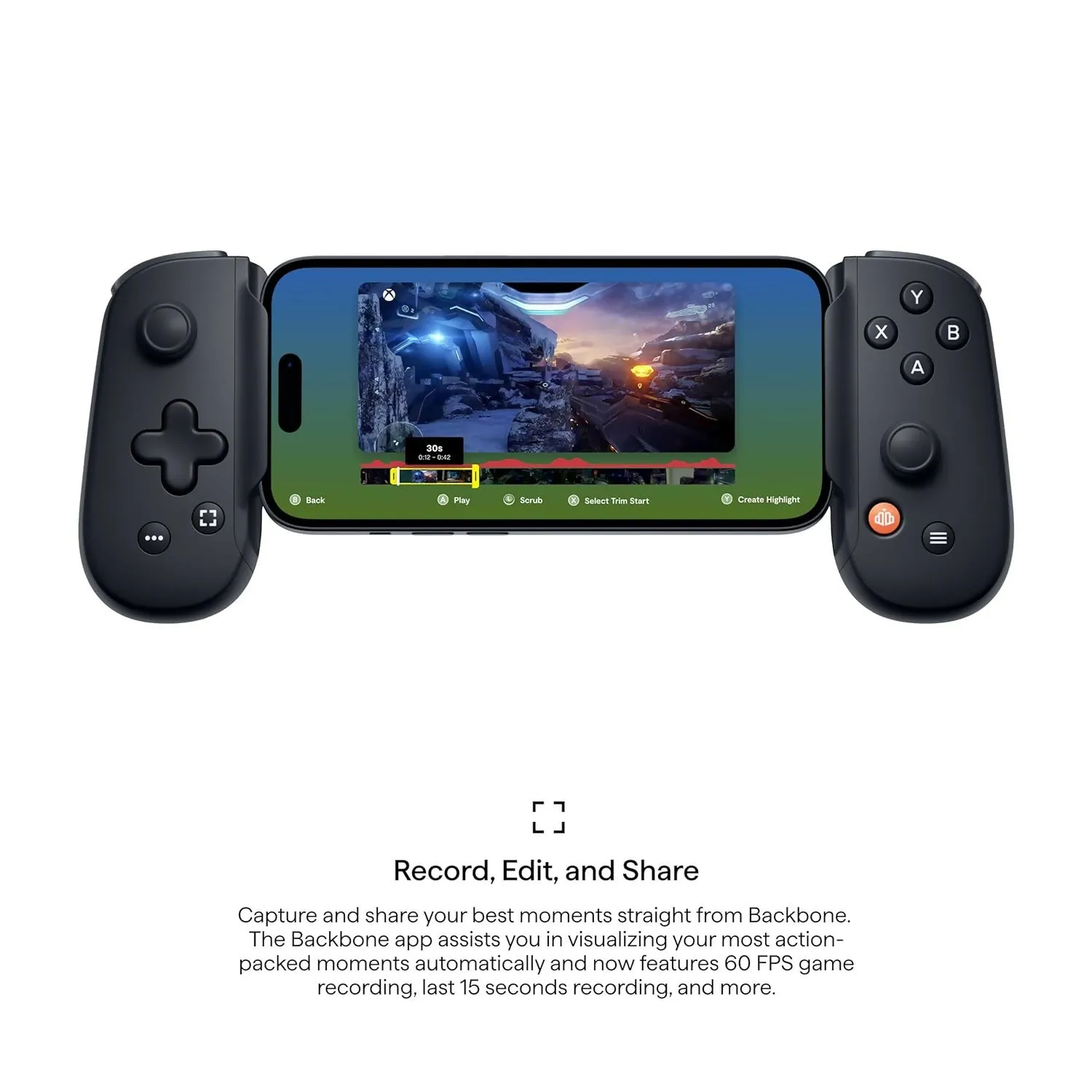 BACKBONE One Mobile Gaming Controller for iPhone - Xbox Edition - Lightning - Black - 2nd Gen (BB-02-P-BR)
