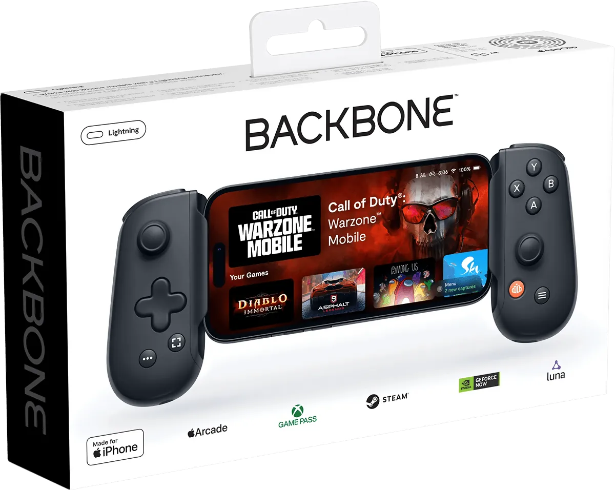 BACKBONE One Mobile Gaming Controller for iPhone - Xbox Edition - Lightning - Black - 2nd Gen (BB-02-P-BR)