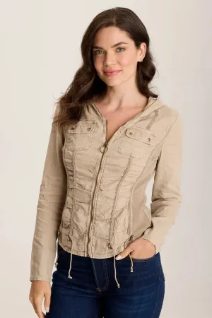 Balvino Linen Rouched Cord Jacket