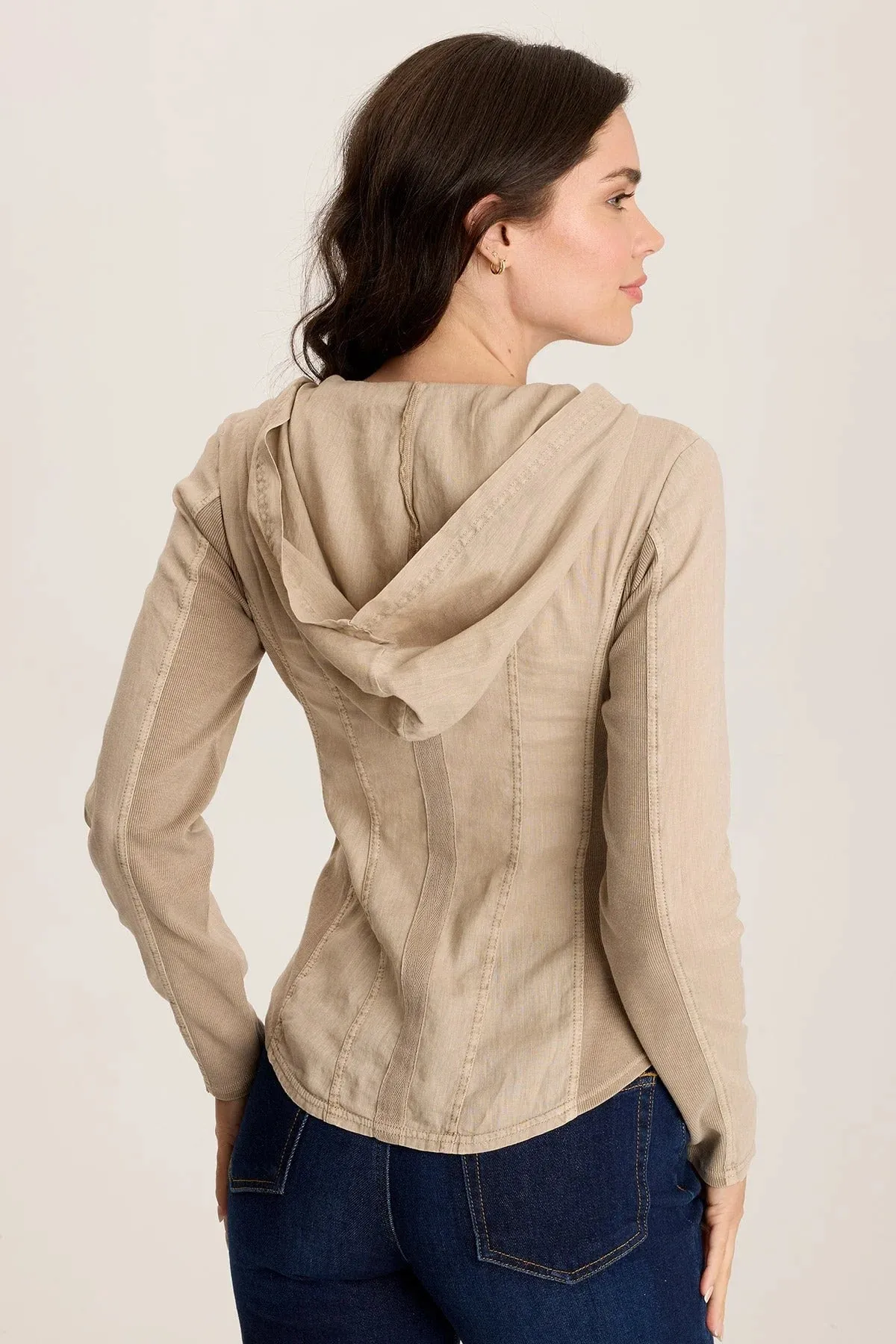 Balvino Linen Rouched Cord Jacket