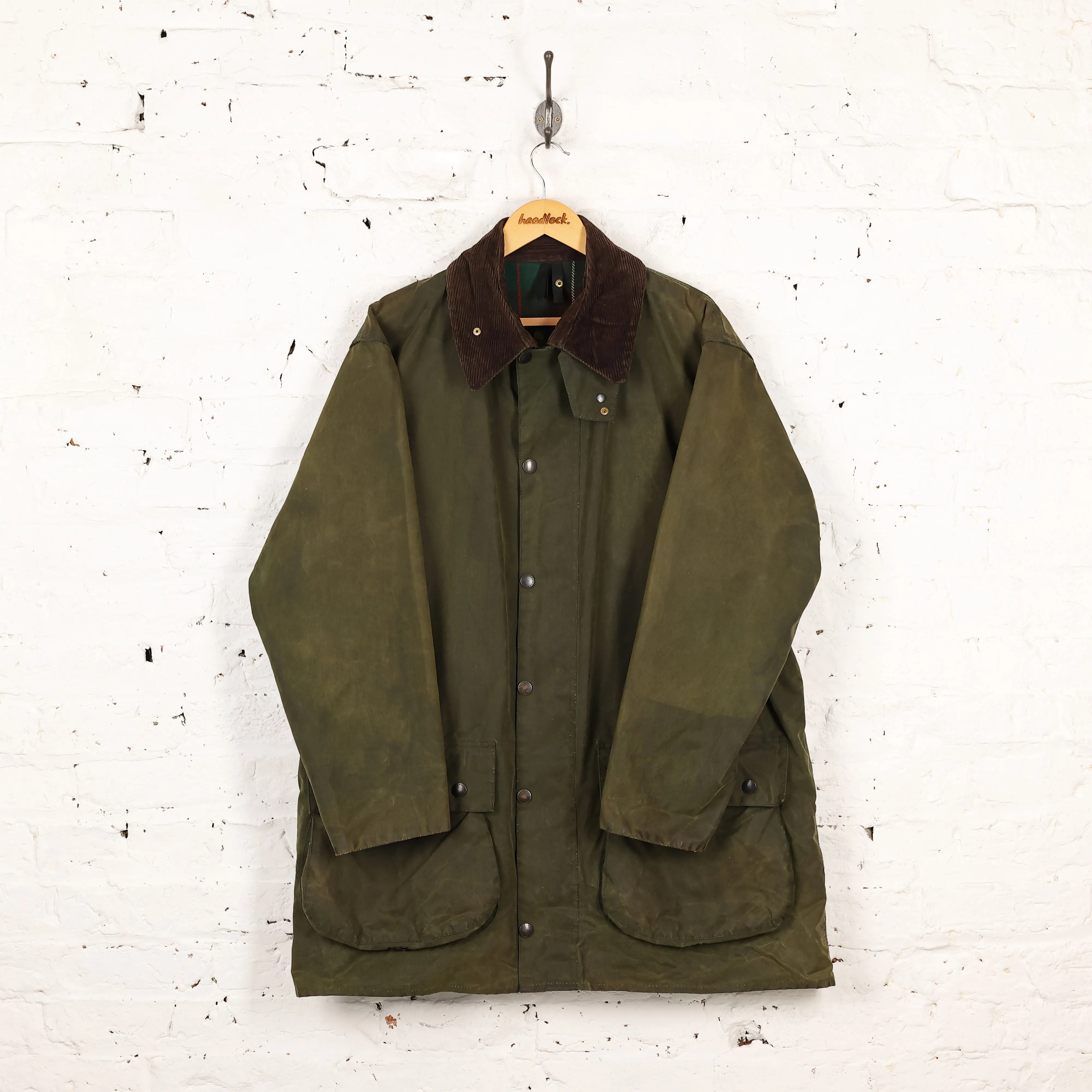 Barbour Northumbria Wax Jacket Coat - Green - XL