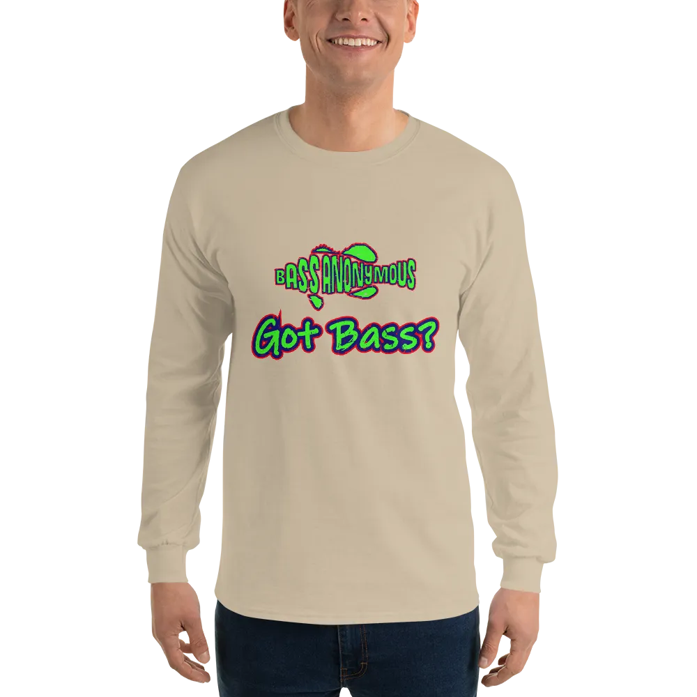 Bass Anonymous Got Bass Grunge  Gold/Navy/Red Long Sleeve Shirt w logo on back