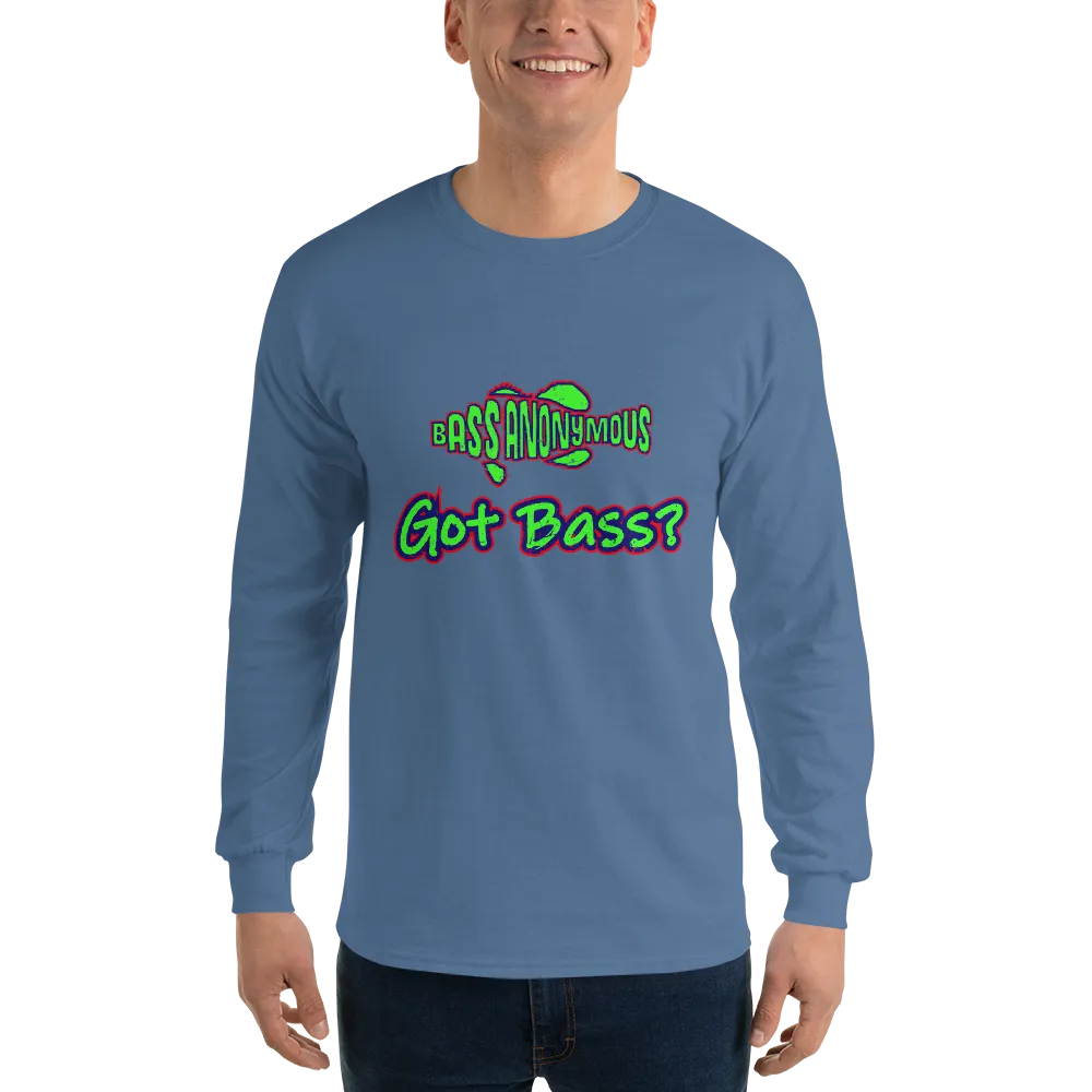 Bass Anonymous Got Bass Grunge  Gold/Navy/Red Long Sleeve Shirt w logo on back