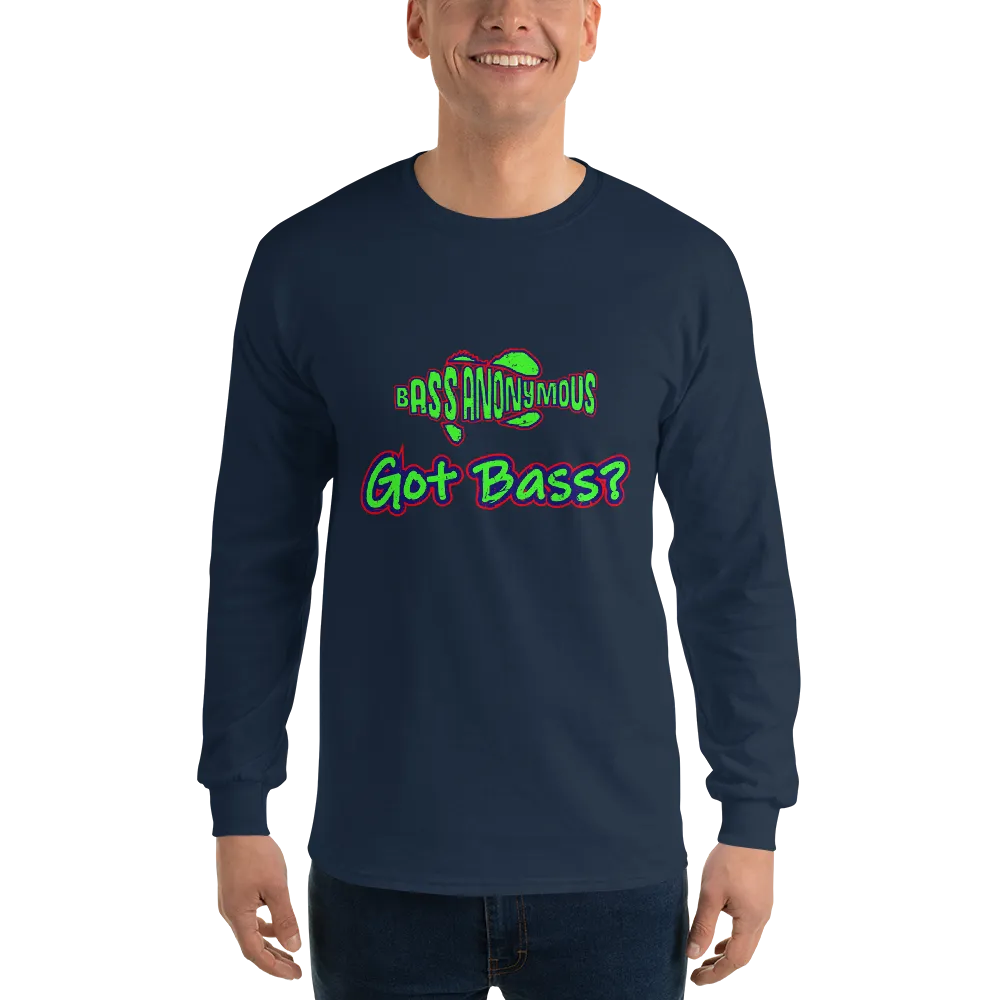 Bass Anonymous Got Bass Grunge  Gold/Navy/Red Long Sleeve Shirt w logo on back