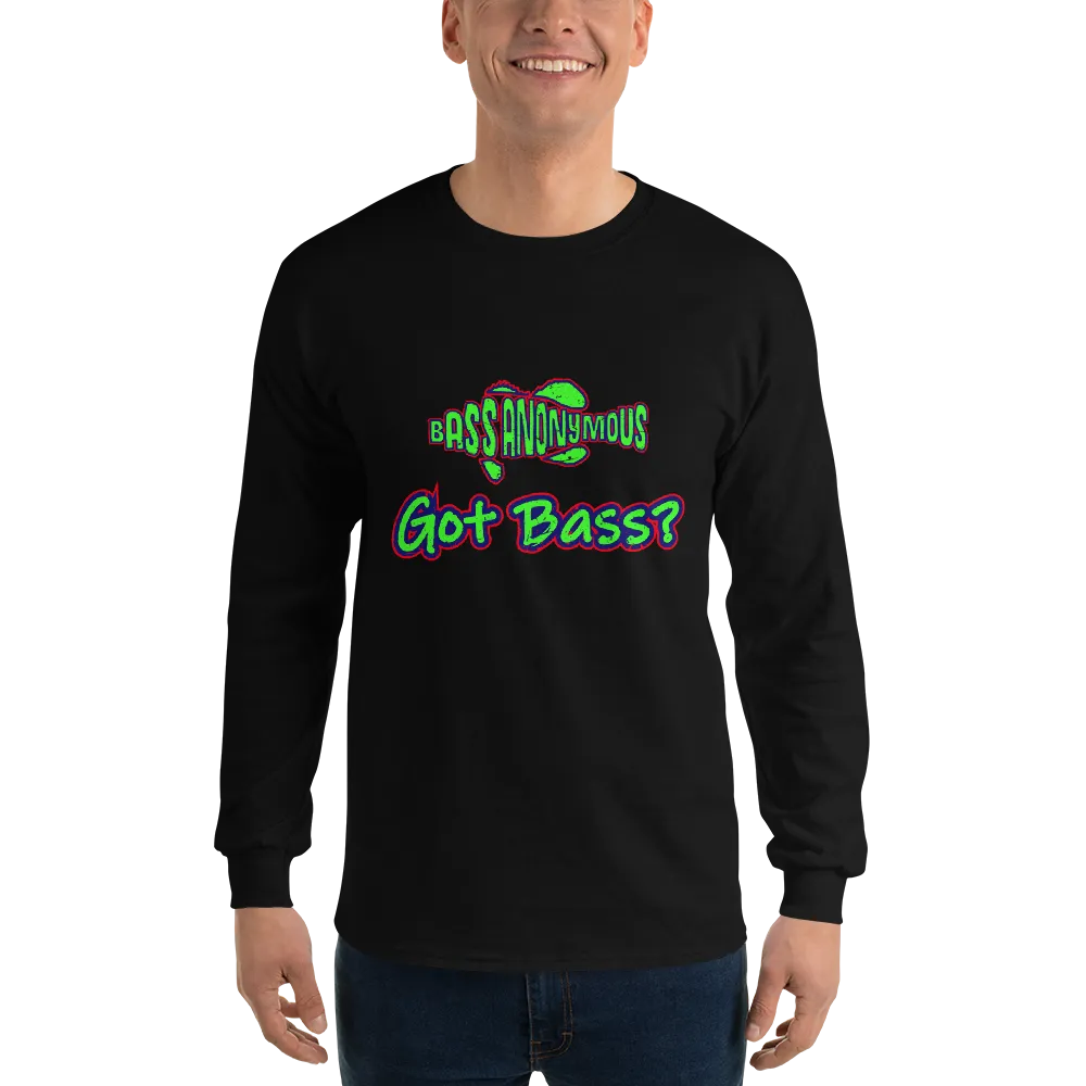 Bass Anonymous Got Bass Grunge  Gold/Navy/Red Long Sleeve Shirt w logo on back