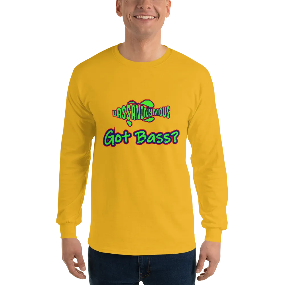 Bass Anonymous Got Bass Grunge  Gold/Navy/Red Long Sleeve Shirt w logo on back