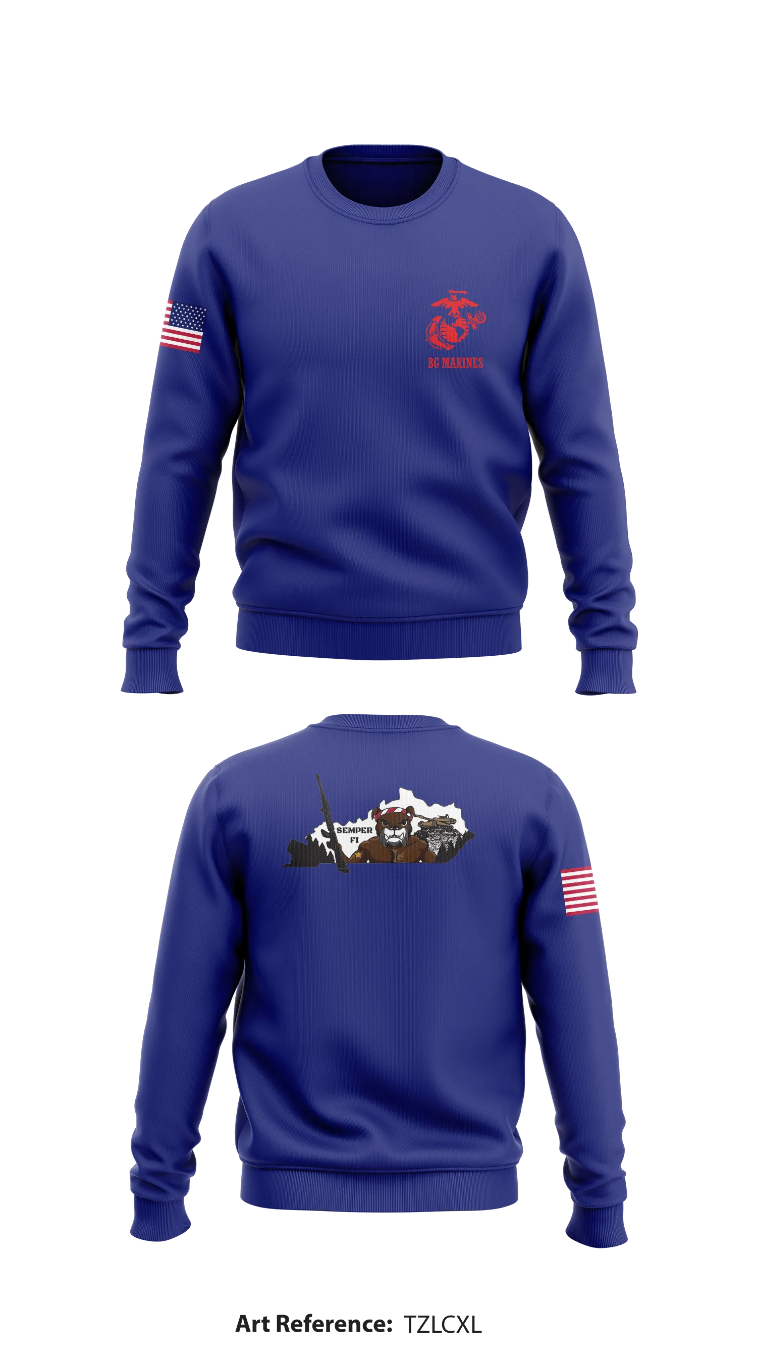BG MARINES Store 1 Core Men's Crewneck Performance Sweatshirt - TzLCXL