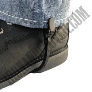 Biker Boot Straps in Basic Black Clasp 6"