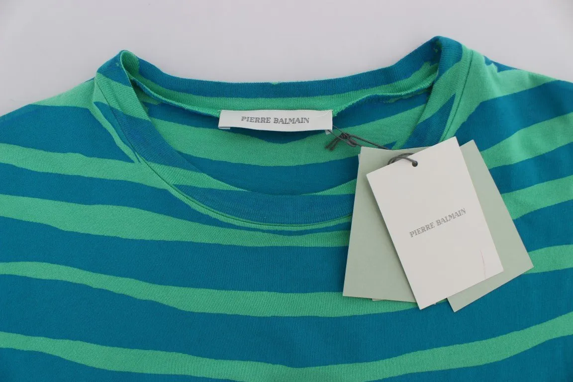 Blue Striped T-Shirt Top Blouse