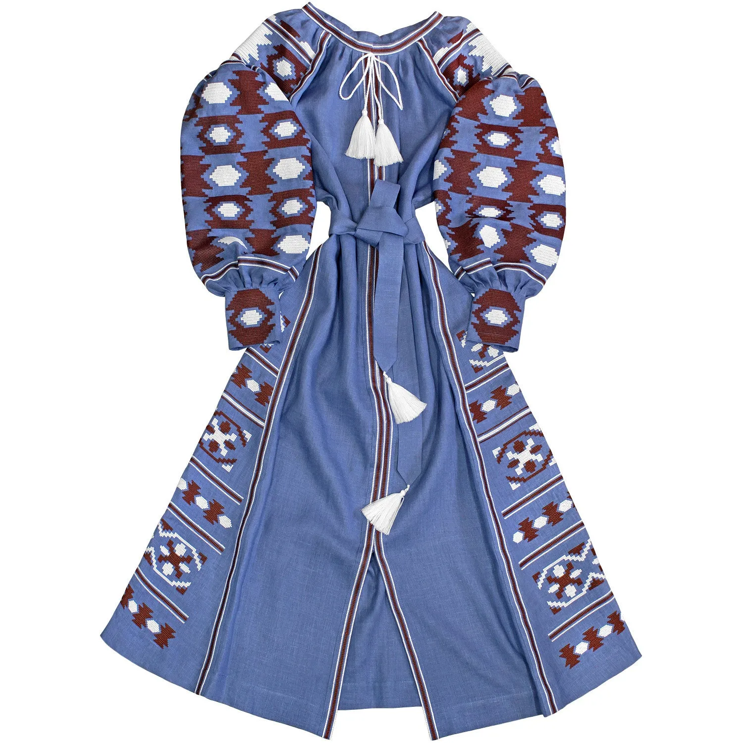Boho style kaftan with embroidery
