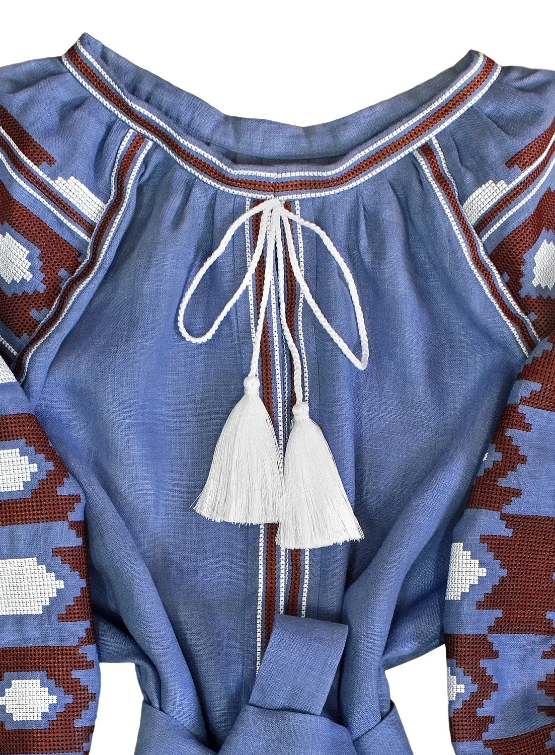 Boho style kaftan with embroidery