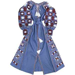 Boho style kaftan with embroidery