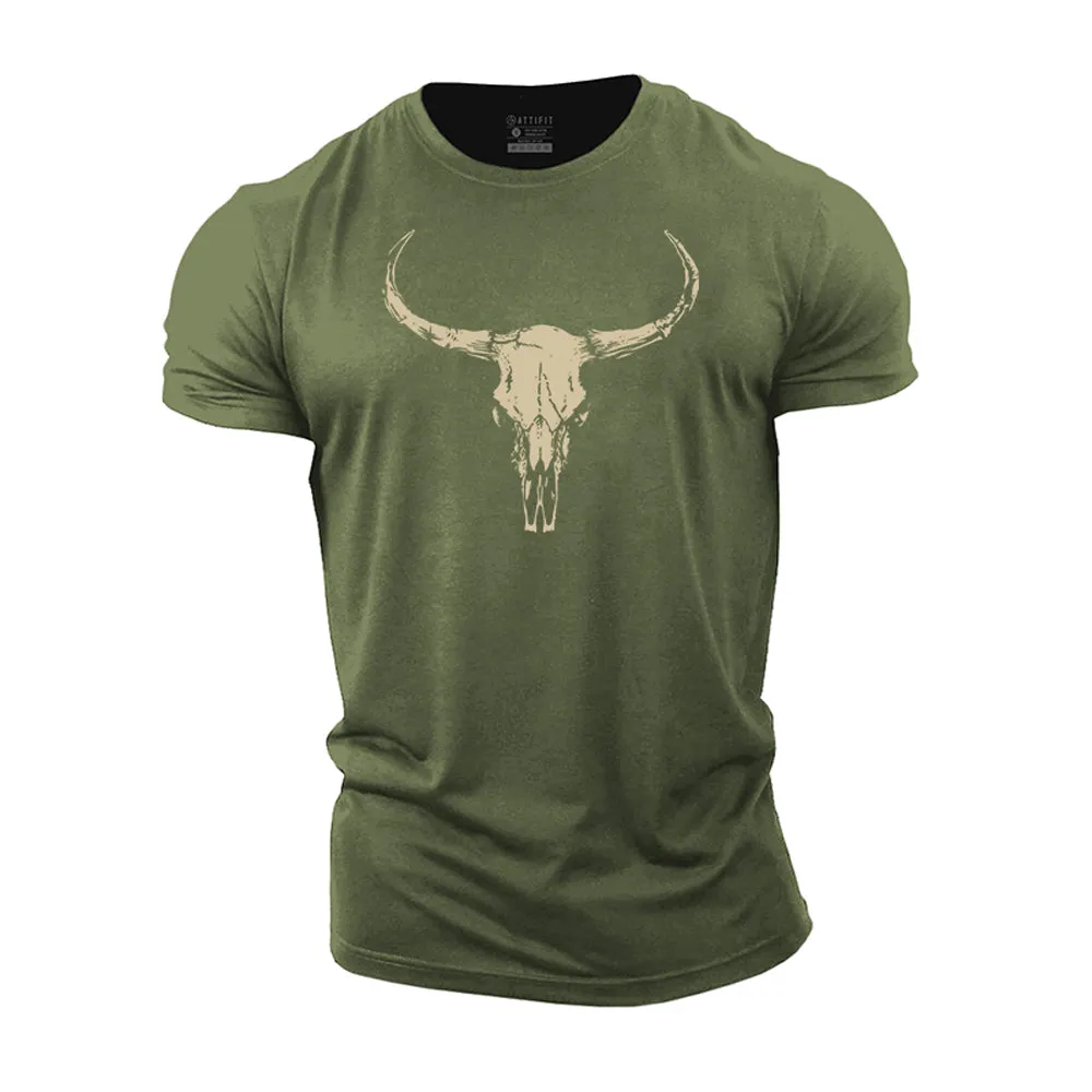 Bull Skull Cotton T-Shirt