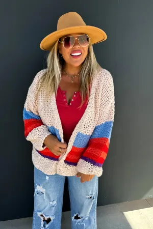 Charlotte Striped Knit Cardigan