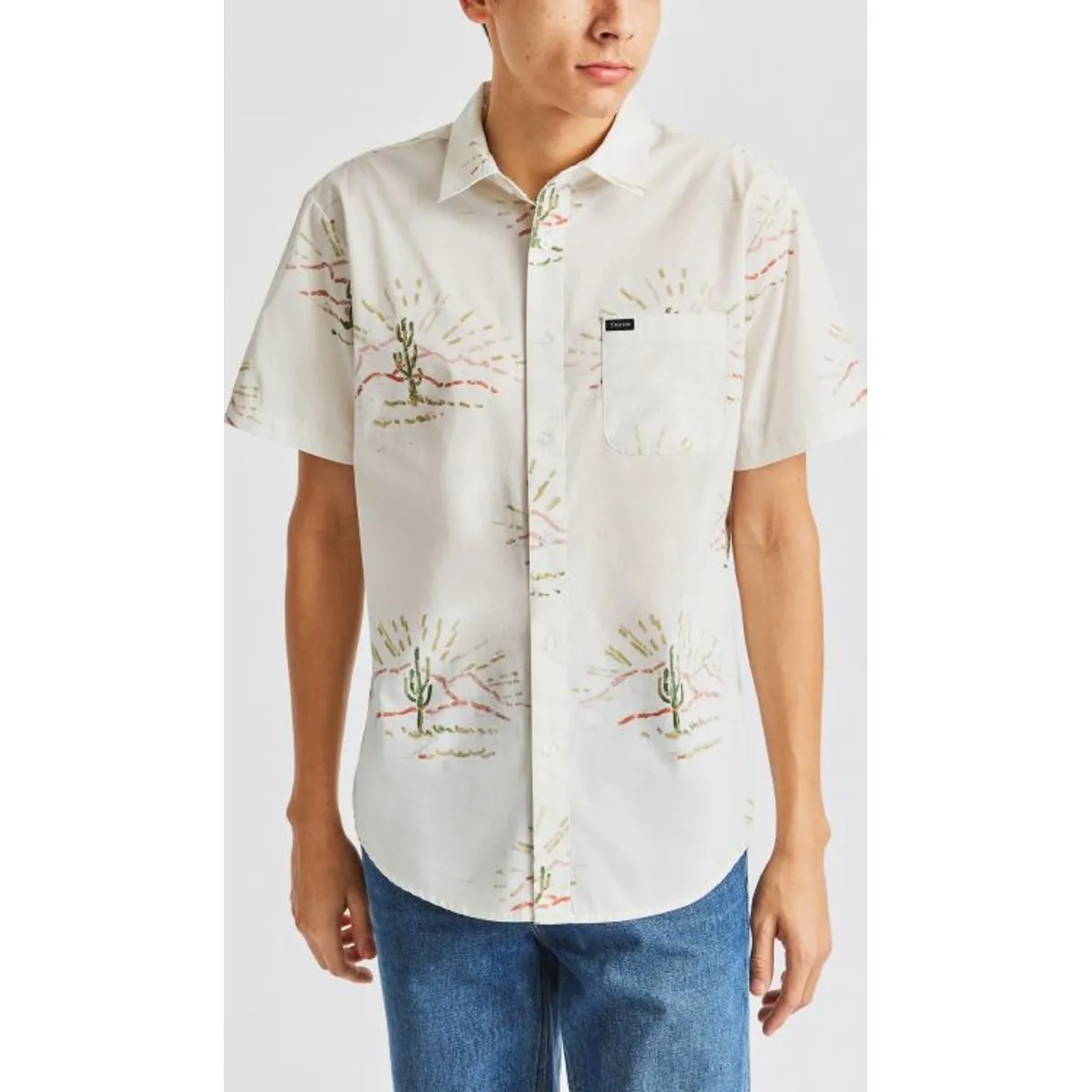Charter Print S/S Woven - Washed Black