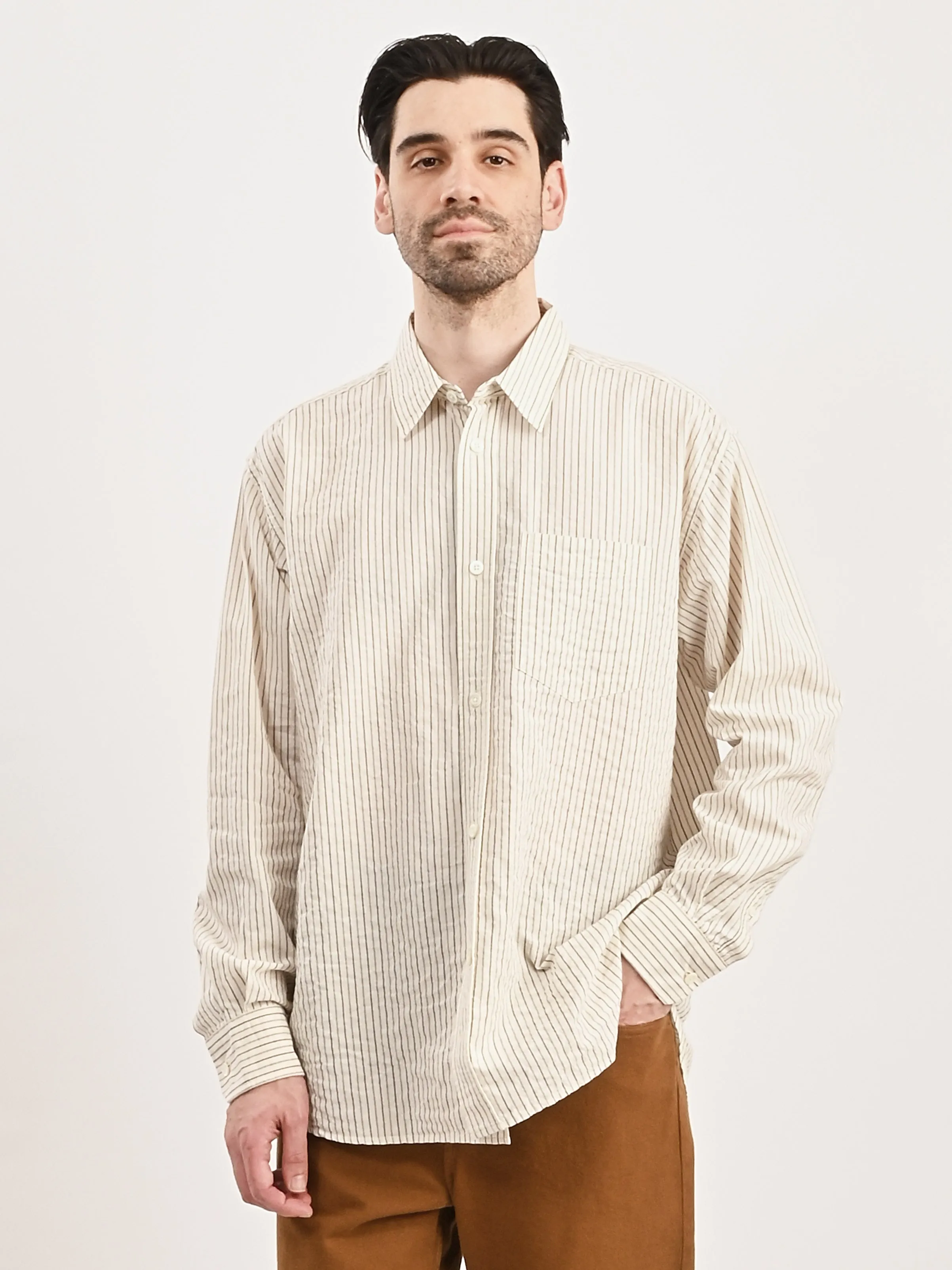 Chestnut Mo Oversized Striped Shirt
