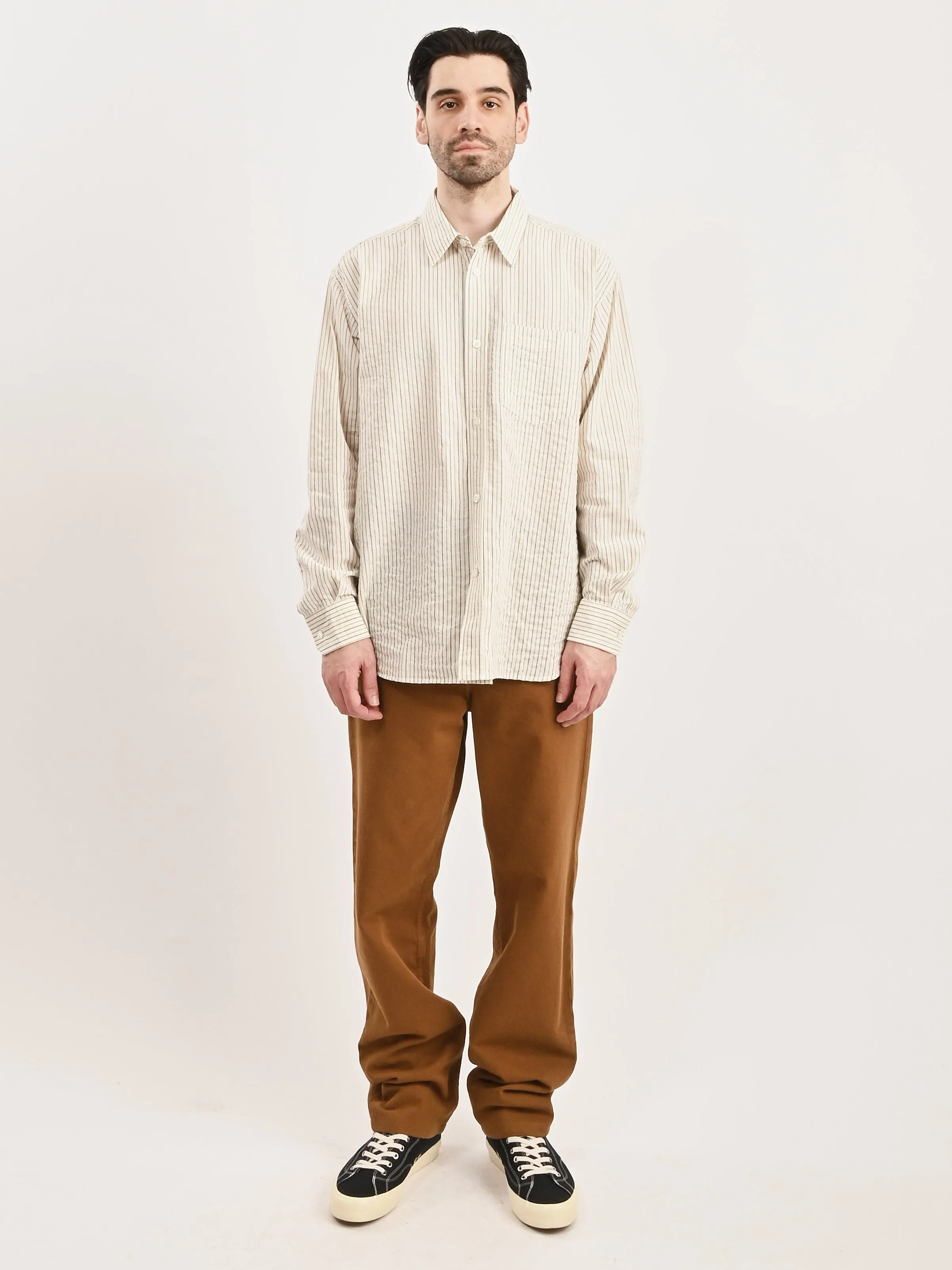 Chestnut Mo Oversized Striped Shirt
