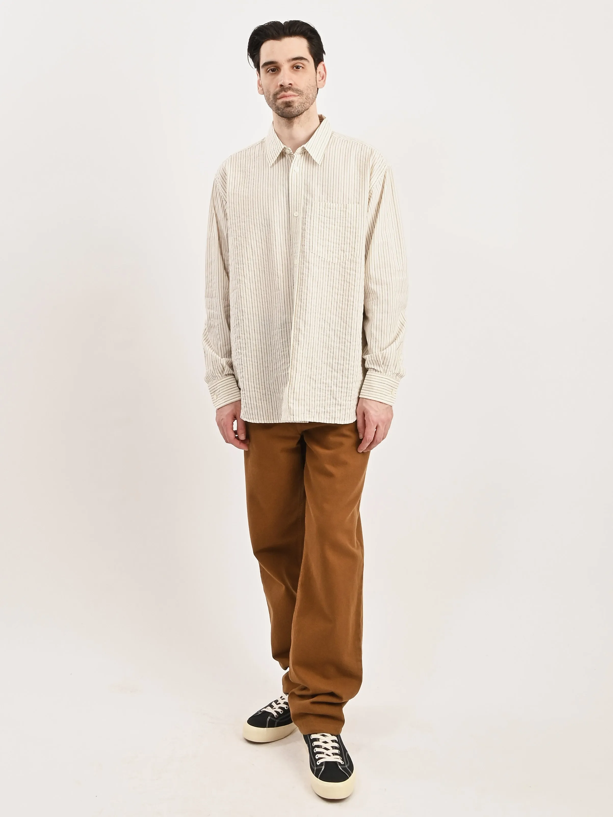 Chestnut Mo Oversized Striped Shirt