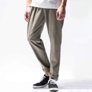 Chinese Style Linen Solid Color Casual Pants