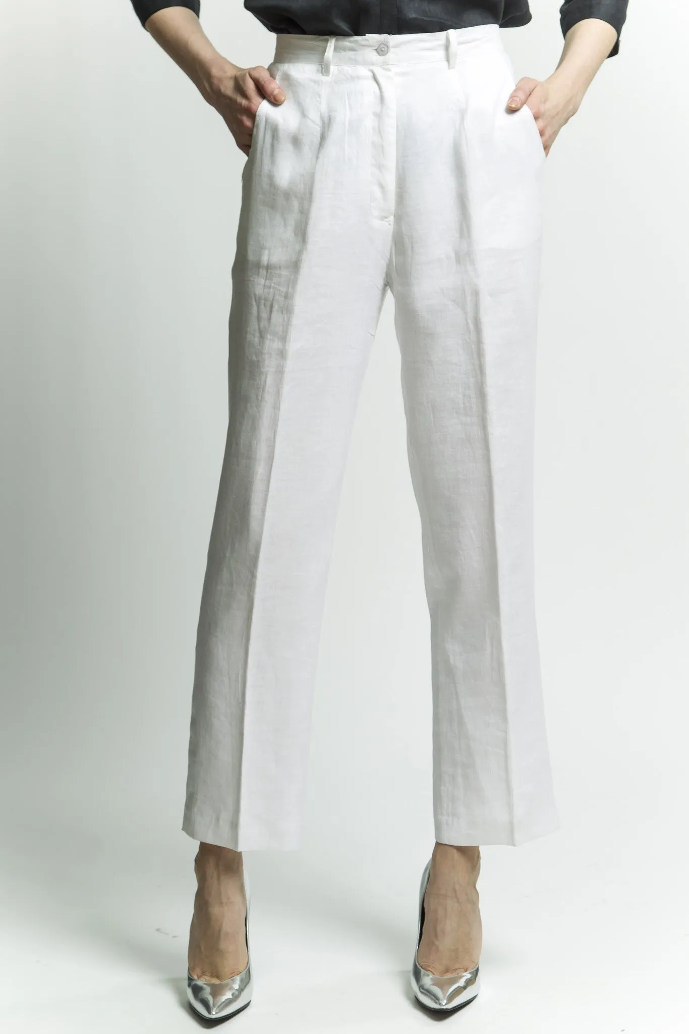 Classic Linen Pants - Style #106K (White)