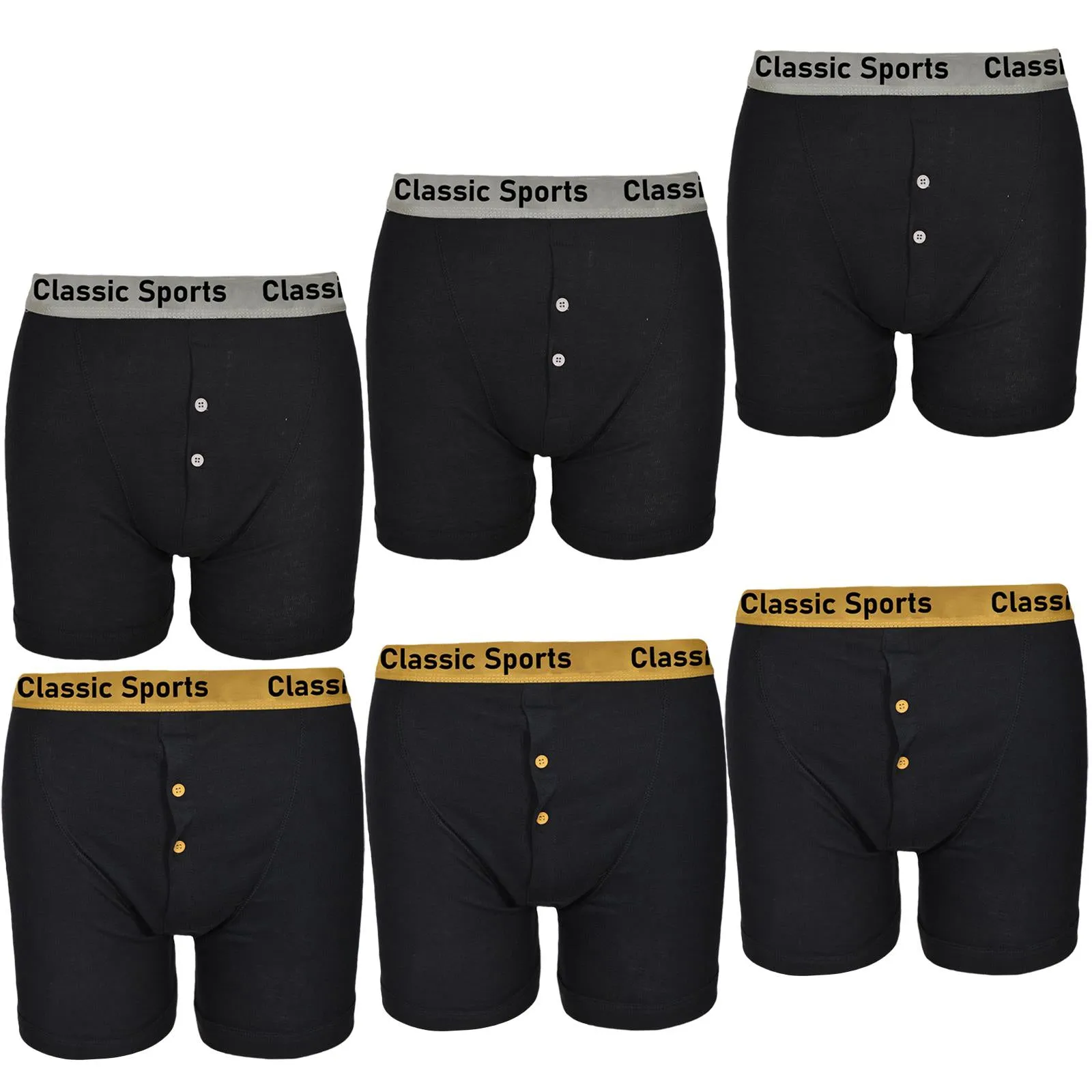 Classic Sports Polycotton Mens Boxers - Pack of 6